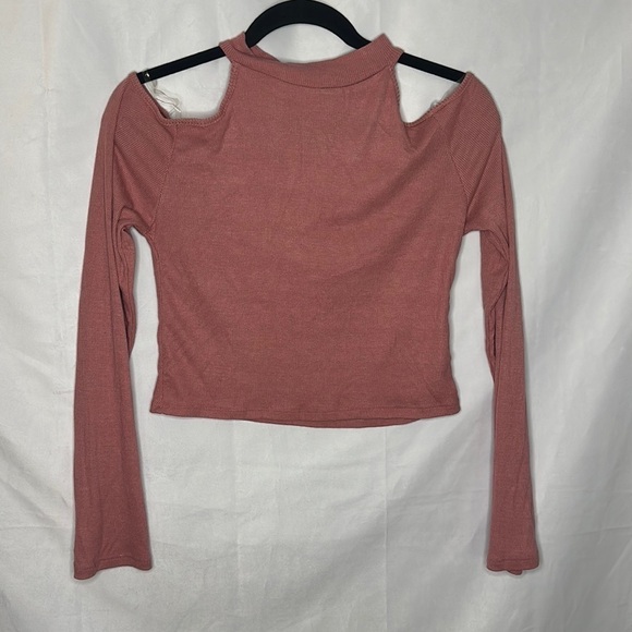 NWT HEART & HIPS PINK LONG SLEEVE CROP TOP (L) - Picture 1 of 7